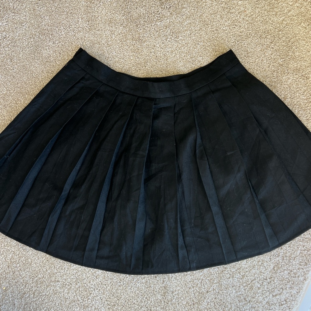 Vintage Wool Pleated Mini Circle Skirt